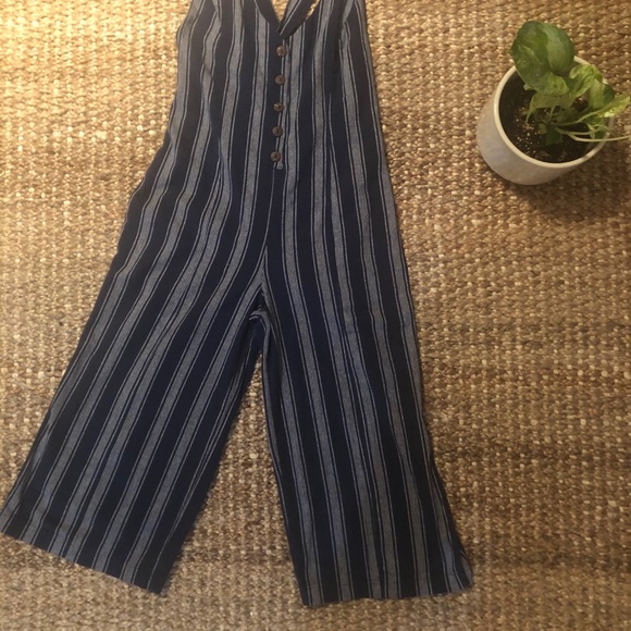 Pinstriped Jean Jumpsuit - Picture 4 of 4